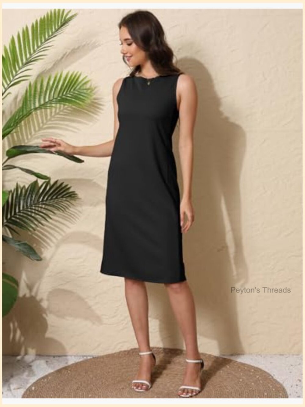 Sleeveless A-line Slimming Sheath Midi Dress for Work - Picture 5 of 7